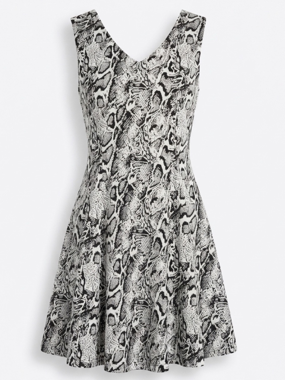 So Nice Snake Print Fit & Flare Dress Sleeveless Lined Size S